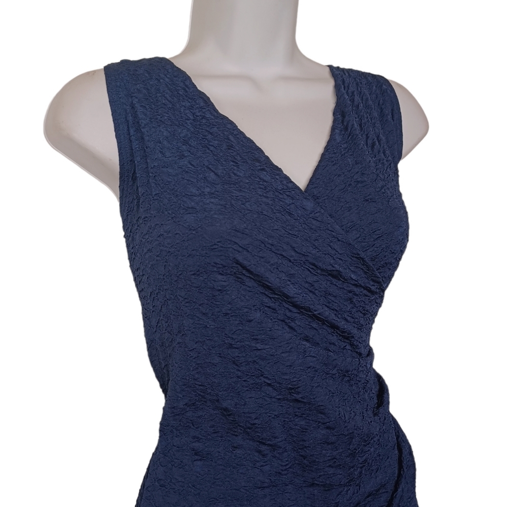 MINX USA Blue Textured Sleeveless Crossover Mini Bodycon Dress Medium NWT - Picture 2 of 10